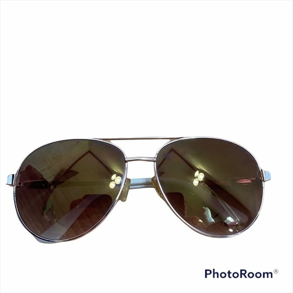 Laundry Shelli Segal Aviator Sunglasses Gold White - Picture 1 of 7